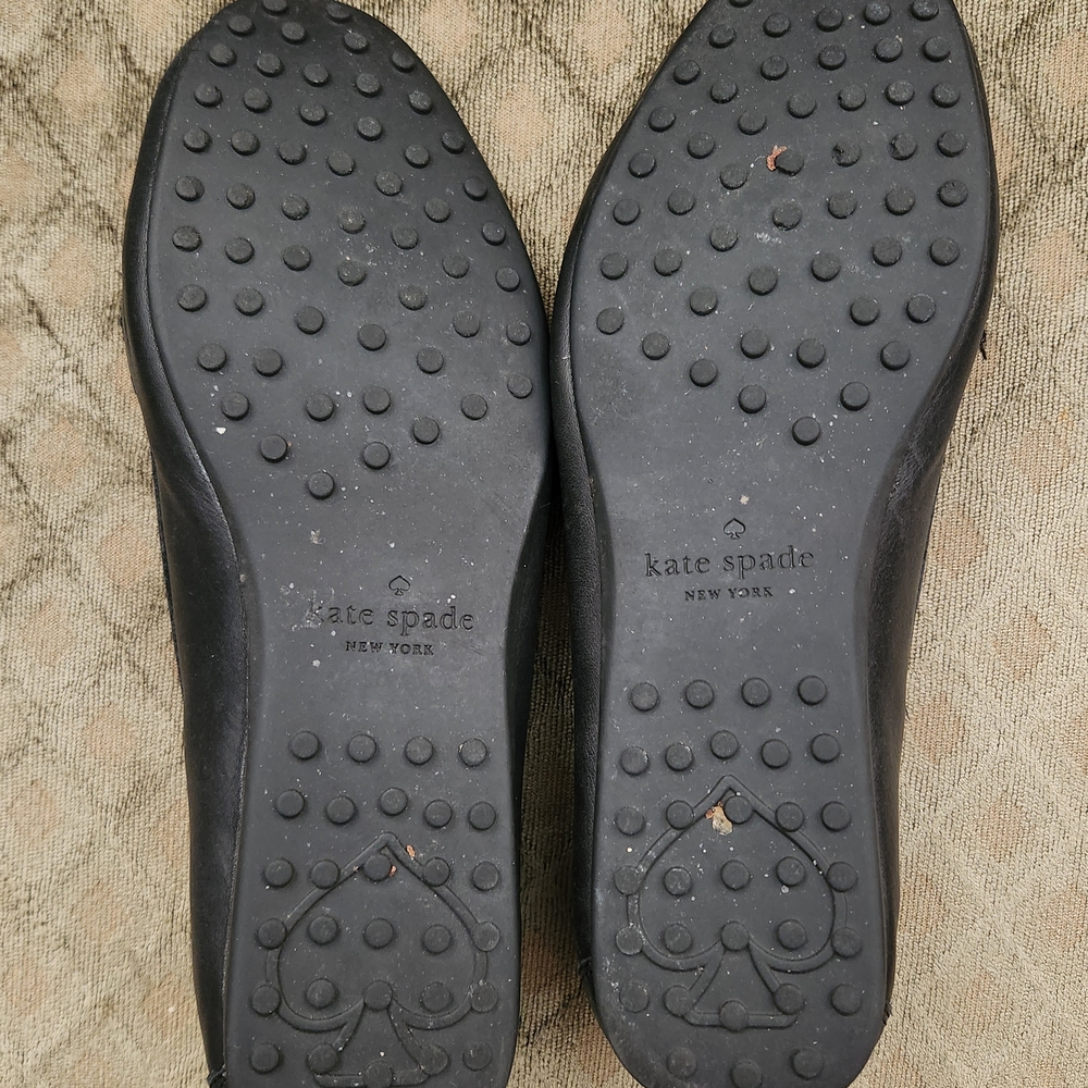 Kate Spade Black Loafers with Gold Accents - Picture 4 of 5